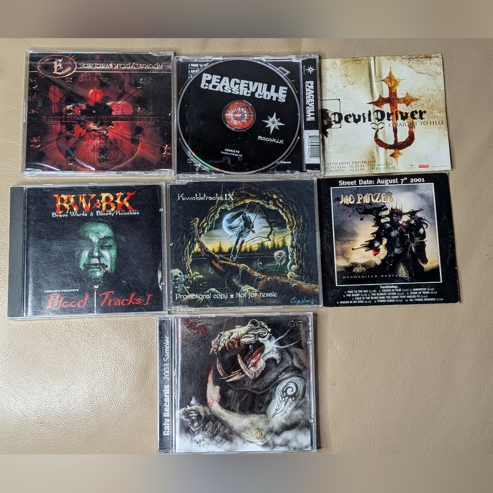 Metal Compilation Album & CD Sampler Lot of 7  Jag Panzer, Katatonia, Opeth,